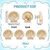 30Pcs 1-Hole Alloy Shank Buttons BUTT-PH0001-80G-2