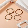 Natural Flower Amazonite & Picture Jasper Beaded Stretch Bracelets Sets with Non-Magnetic Synthetic Hematite BJEW-JB09280-2