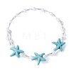 Synthetic Turquoise Beaded Bangles BJEW-JB11588-01-2