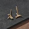 Brass Stud Earrings for Women EJEW-F403-06G-3