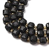 Natural Shungite Beads Strands GG-CBAC972-A14-01-3