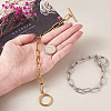304 Stainless Steel Paperclip Chain Bracelets BJEW-TA0003-04-6