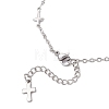 3Pcs 3 Styles 304 Stainless Steel Cross Link Chain Anklets AJEW-AN00739-7