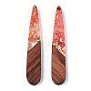Transparent Resin & Walnut Wood Pendants X-RESI-N039-69E-3
