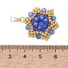 Pearl Luster Plated Glass Pendants PALLOY-MZ01312-02-3