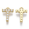 Brass Micro Pave Cubic Zirconia Charms KK-T060-05-T-G-NF-2