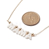 Natural Shell Word Mama Pendant Necklace with Golden Brass Cable Chains for Mother's Day NJEW-JN04151-02-5