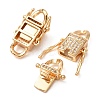Brass Micro Pave Cubic Zirconia Twister Clasps CU-K002-20G-3