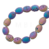 Electroplated Natural Druzy Geode Agate Bead Strands G-AR0003-29-1