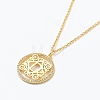 Brass Micro Pave Clear Cubic Zirconia Pendant Necklaces NJEW-J059-01D-1