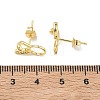 Brass & Crystal Rhinestone Stud Earrings for Women EJEW-G464-04G-05-5