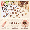 200Pcs 4 Style 2-Hole Flat Round Coconut Buttons BUTT-AR0001-03-4