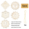 1 Set DIY Unfinished Bohemian Meditation Energy Symbol Wood Pendant Decoration Kits DIY-CA0005-60-2