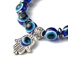 Evil Eye Resin Beads Stretch Bracelet for Girl Women X-BJEW-JB06762-01-4