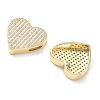 Rack Plating Brass Micro Pave Cubic Zirconia Slide Charms CU-CBA01AA-27G-2