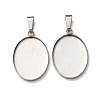 304 Stainless Steel Pendant Cabochon Settings STAS-D379-03B-P-1