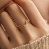 Wave Shaped 925 Sterling Silver Micro Pave Clear Cubic Zirconia Finger Rings FS-WG6021D-08-2