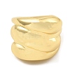 Rack Plating Brass Teardrop Open Cuff Rings for Women RJEW-G294-08G-2