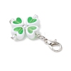 Clover Plastic with ABS Plastic Imitation Pearl Pendant Decorations HJEW-JM04655-4