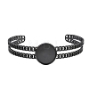 304 Stainless Steel Blank Cuff Bangle Bases with Flat Round Tray SA-CBA82C8-05A-EB-2