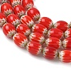 Handmade Millefiori Glass Oval Bead Strands LK-Z001-01A-01-3
