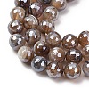 Electroplated Natural Agate Beads Strands G-B191-A07-10mm-12-3
