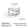 304 Stainless Steel Layered Waved Cuff Rings IP1219-3-2