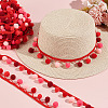 6.5 Yards Gradient Color Polyester Pom Pom Ball Tassel Ribbons DIY-GA0006-95D-5