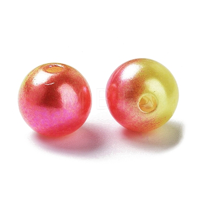 Rainbow ABS Plastic Imitation Pearl Beads OACR-Q174-4mm-17-1