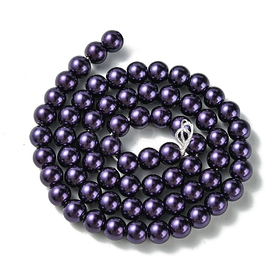 Eco-Friendly Dyed Glass Pearl Round Beads Strands HY-A008-6mm-RB099-1