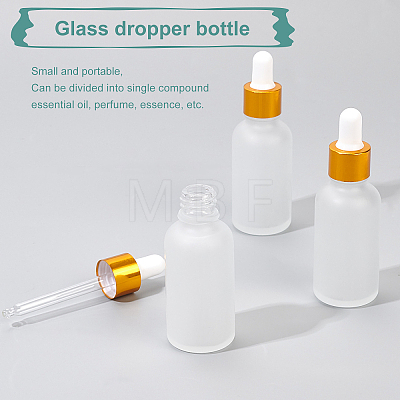 BENECREAT Frosted Empty Glass Dropper Bottles MRMJ-BC0002-63E-1