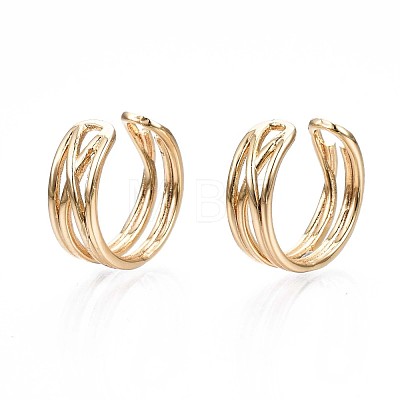 Brass Cuff Earrings EJEW-Q764-040-1
