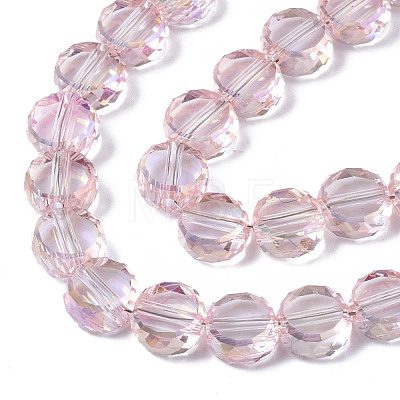 Electroplate Transparent Glass Beads Strands EGLA-Q125-001B-1