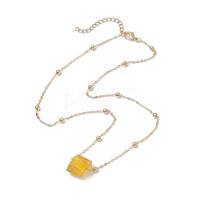 Electroplated Raw Natural Quartz Pendant Necklaces NJEW-JN04968-1