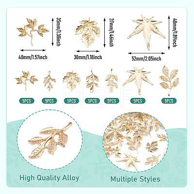 35Pcs 7 Styles Alloy Cabochons & Pendants FIND-TA0010-70-1