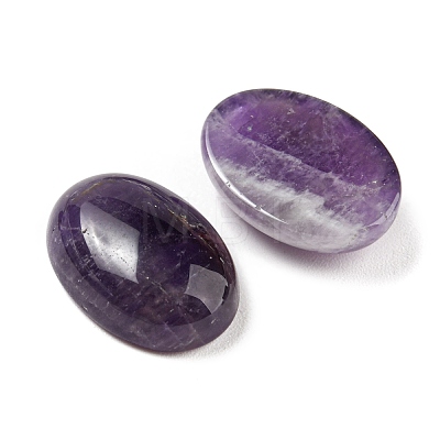 Oval Natural Amethyst Cabochons G-A136-C05-13x18mm-02-1