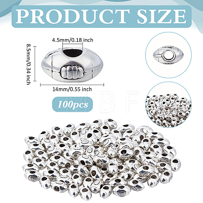 100Pcs Tibetan Style Alloy European Beads TIBEB-ME0001-13-1