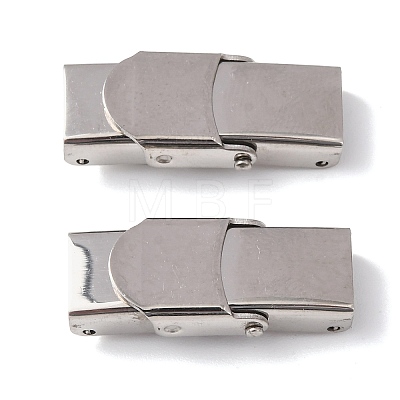 Tarnish Resistant 201 Stainless Steel Watch Band Clasps STAS-P221-22A-P-1