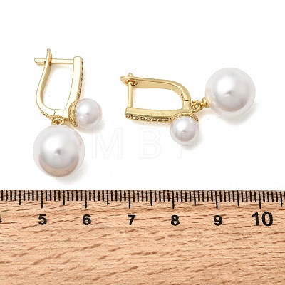 Brass Micro Pave Cubic Zirconia Hoop Earring EJEW-H180-10G-1
