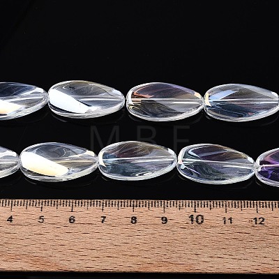 Electroplate Transparent Glass Beads Strands EGLA-N055-02-1