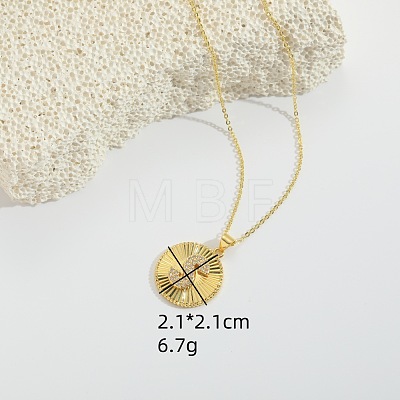 Brass Micro Pave Cubic Zirconia Necklaces FS-WG1D774-19-1