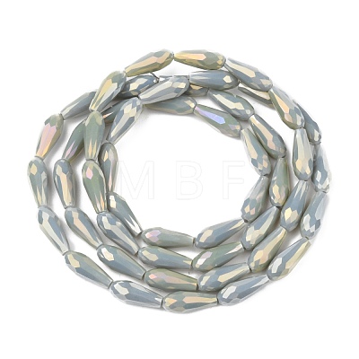 Electroplated Opaque Glass Beads Strands EGLA-L015-FR-B19-01-1