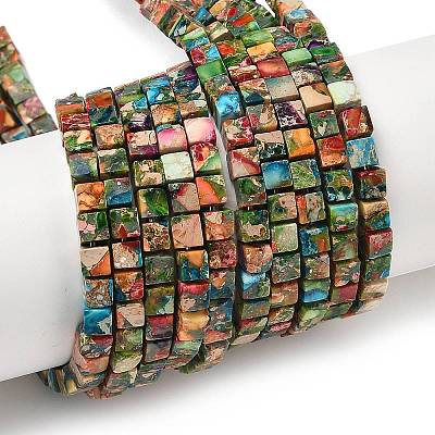 Dyed Synthetic Imperial Jasper Beads Strands G-H087-F02-01A-1-1