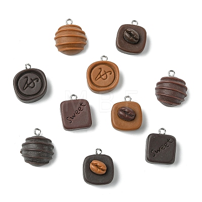 12Pcs 12 Styles Opaque Resin Pendants RESI-CJZ0001-09-1
