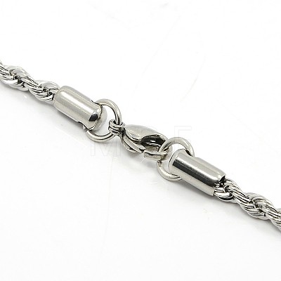 Rope Chain Necklace for Men NJEW-F027-42-C-1