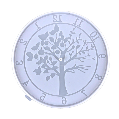 DIY Food Grade Silicone Round with Tree of Life Clock Molds TREE-PW0001-58A-1