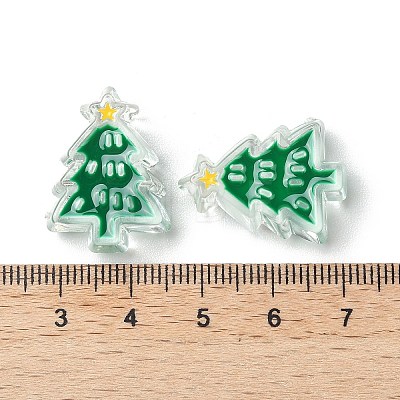 Christmas Decorations Theme Opaque Acrylic Bead with Enamel X-OACR-Z021-01L-1