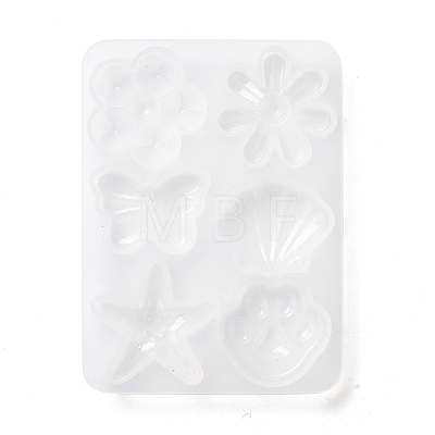 Flower & Shell & Starfish & Paw Print & Butterfly Silicone Molds DIY-P059-07-1