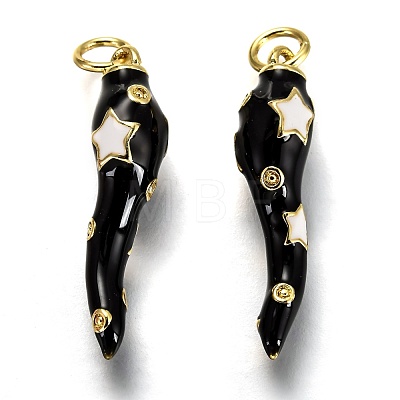 Brass Enamel Pendants KK-B026-15G-A-1