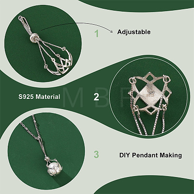 Anti-Tarnish 1Pc Sterling Silver Flower Pendant Blank for Irregular Gemstone Cabochon Pendant Settings FIND-PH0017-33P-1